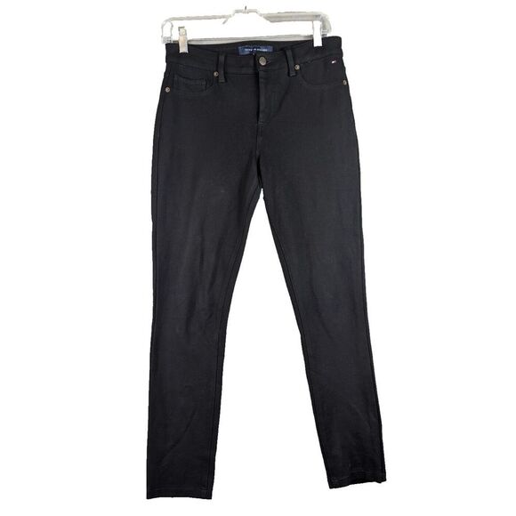 Tommy Hilfiger Black Chino Pants Flat‎ Front Stretch Casual Women's 8 J02KZ255 - Picture 1 of 11